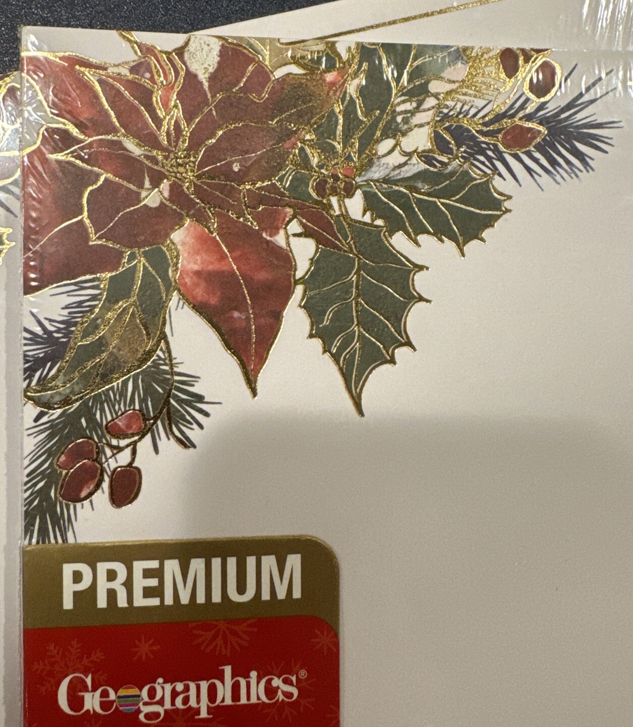 80 Christmas Stationery Computer Paper Foil Poinsettia Holiday NIP