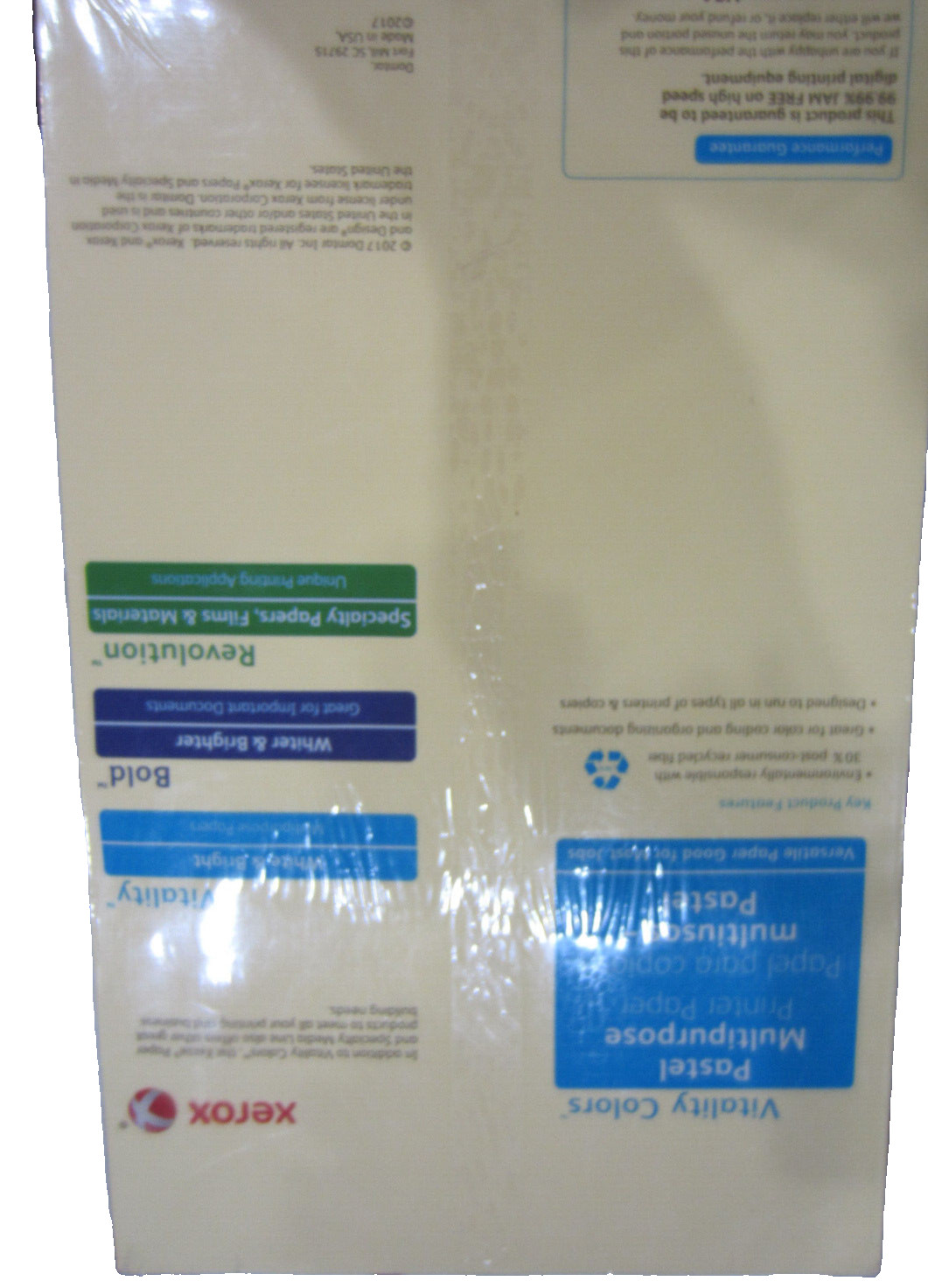 Xerox Multipurpose Pastel Paper, 20-lb, Letter Yelow Color, 500 Sheets 8.5X14..