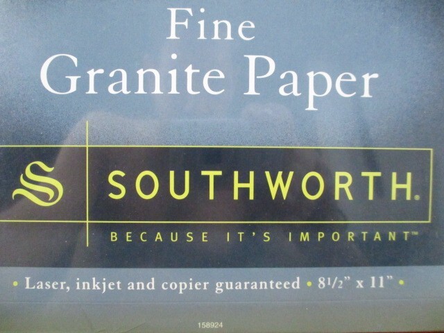 Southworth Fine Paper White 24lbs. 8-1/2 x 11 80 Sheets 25% Cotton