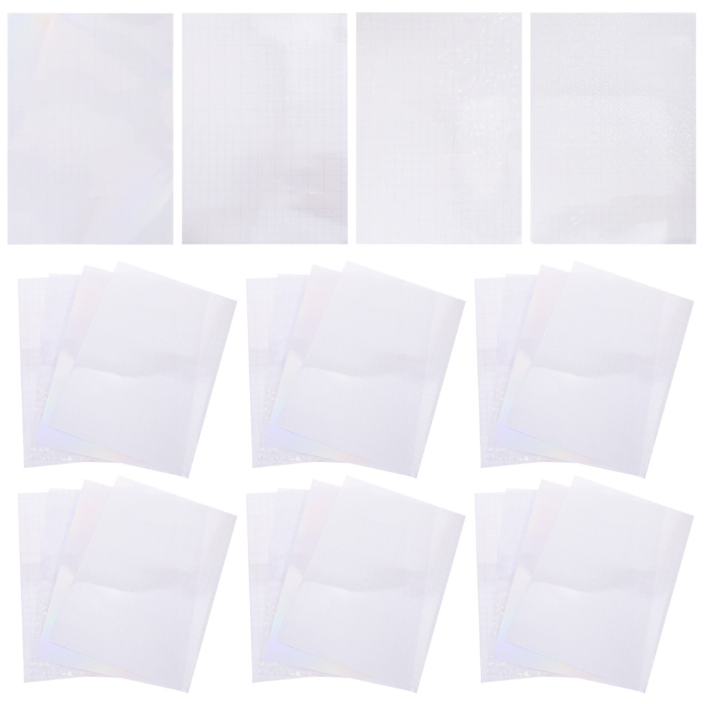 40 Sheets Holographic Laser Stickers Film Card Cold Laminated Papers