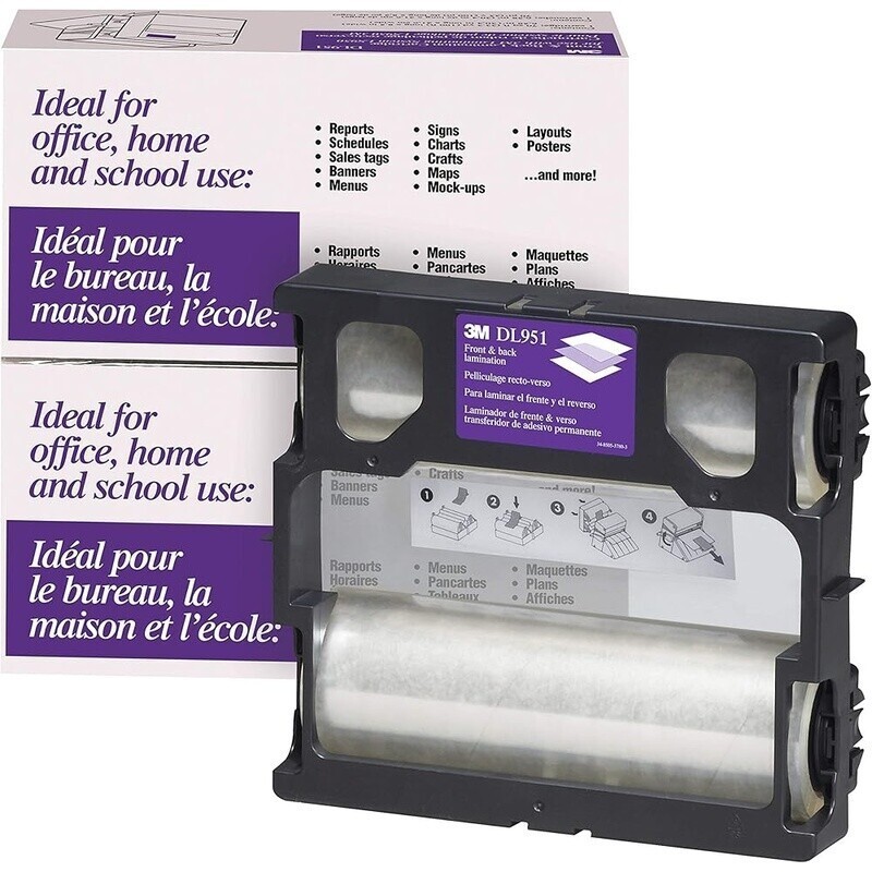 3M Dual Laminate Refill Cartridge DL951 LS950 Instant Double Sided Laminating US