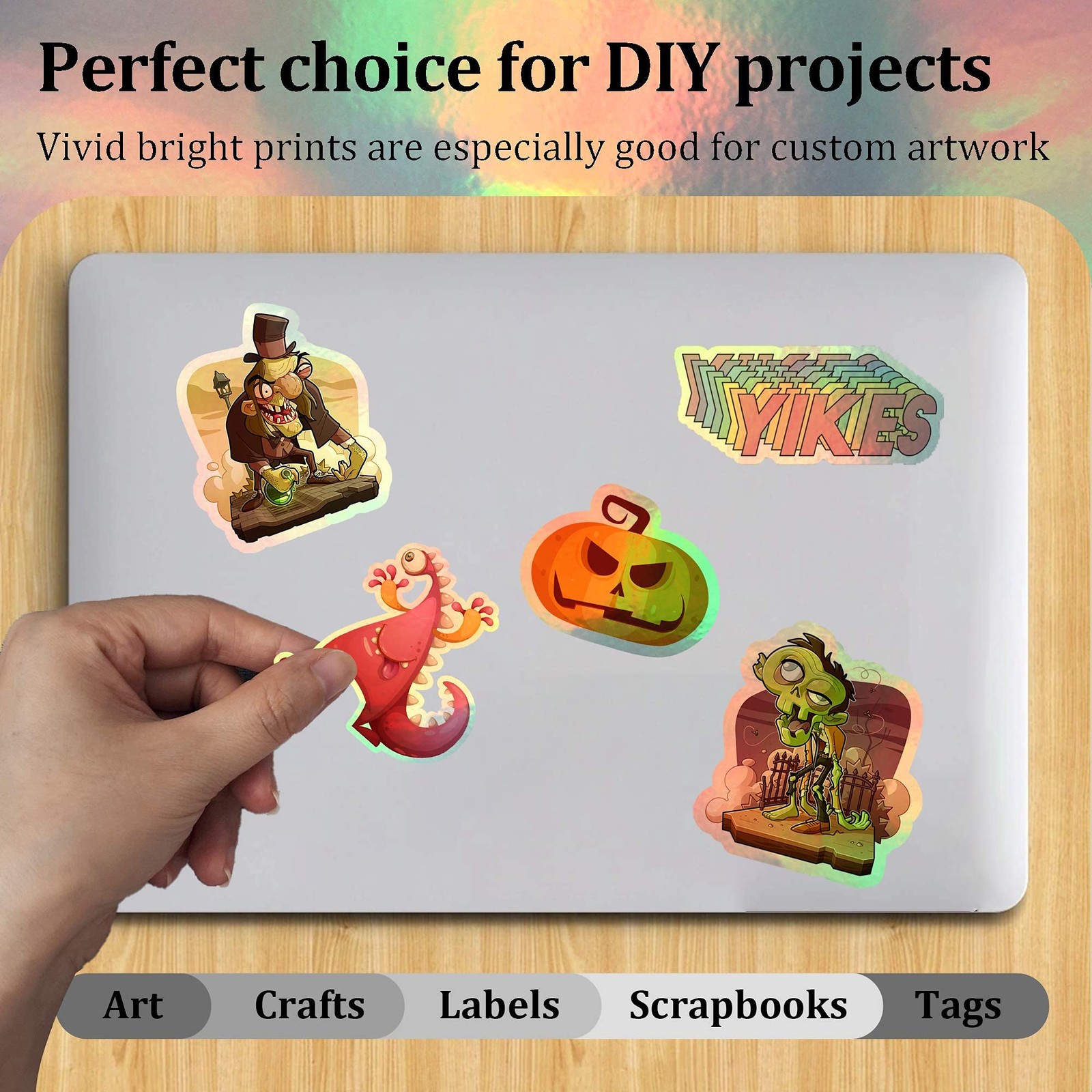 Holographic Sticker Paper 8.5” 11” Printable Premium Rainbow Vinyl, Waterpr…