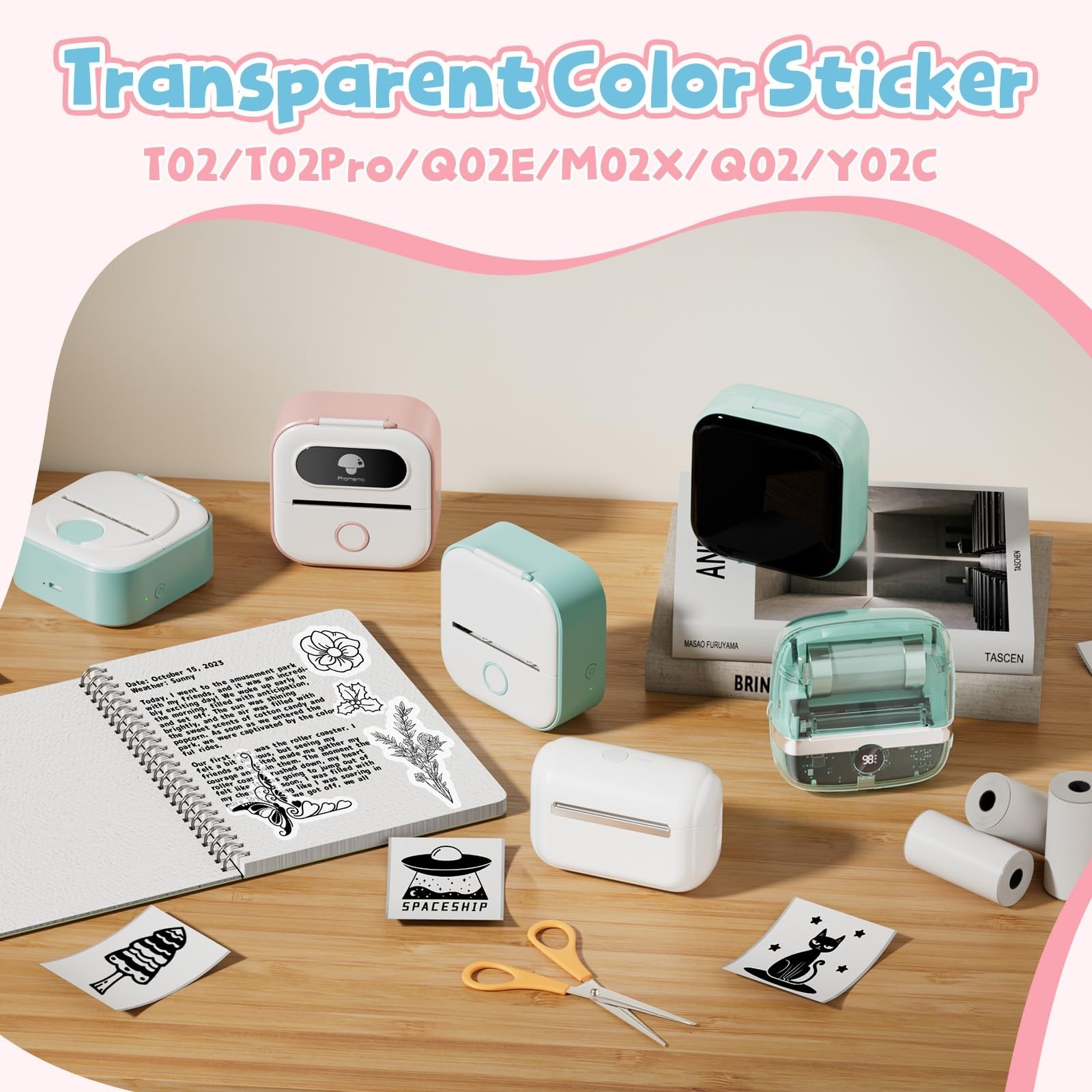 White Sticker Paper for Mini Printers – 3 Rolls, 50mm x 3.5m, DIY, Photos, Notes