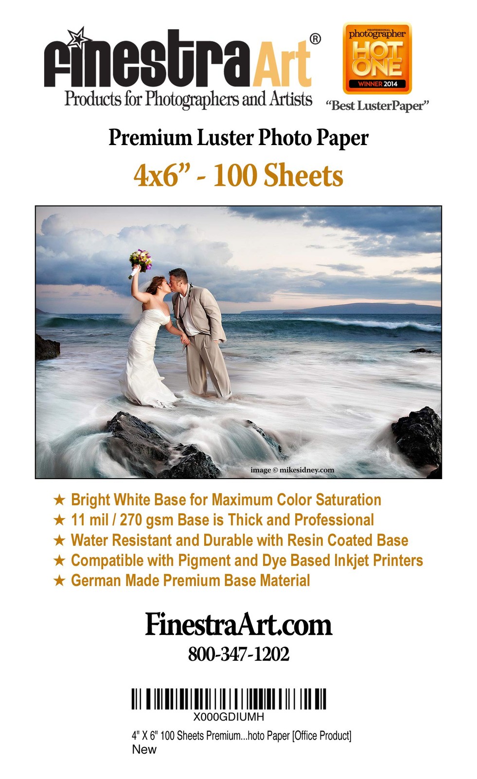 Premium Luster Inkjet Photo Paper Photography 4×6 Inch 100 PCS