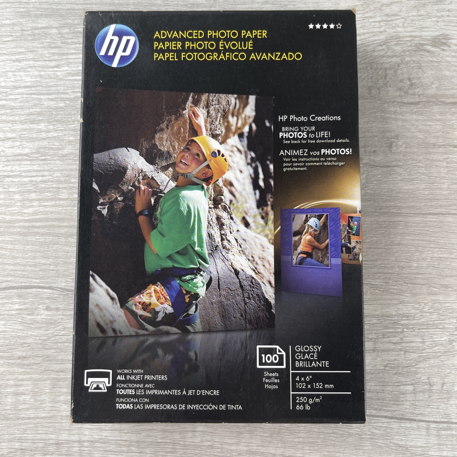 HP Advanced Photo Paper 4X6 Glossy Q6638A 100 Sheets New In Box