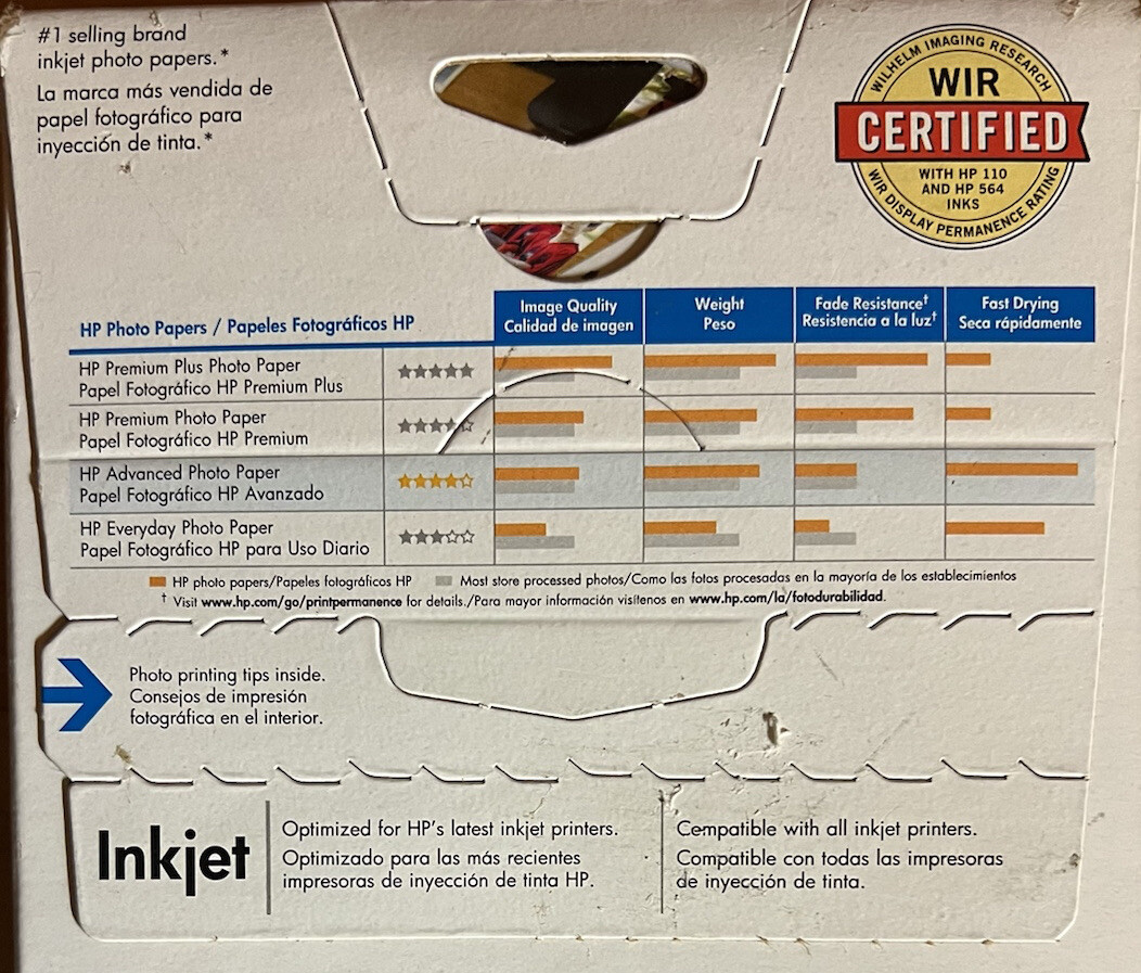 HP Advanced Glossy Photo Paper Inkjet 100 4×6 in borderless | Q6638A