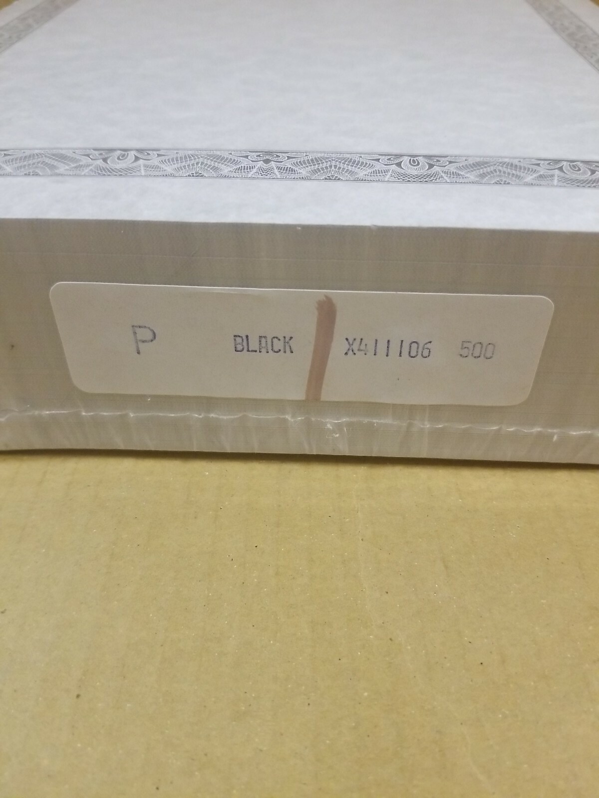Ream Of 500 1989 GOES Parchment Border Blank Certificate P Black X411106 USA