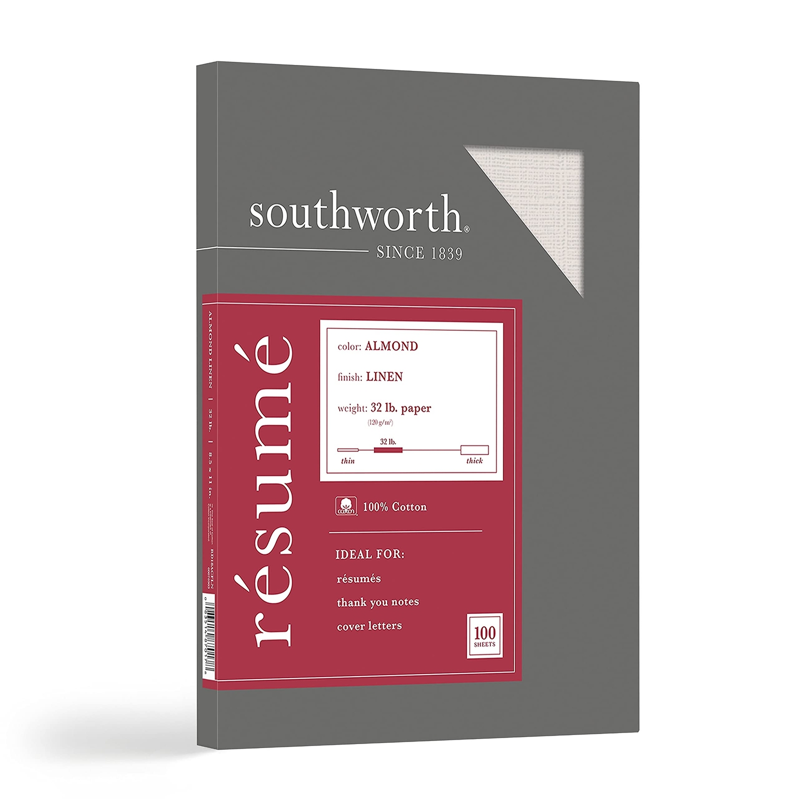 ® 100% Cotton Résumé Paper 8 1/2″ x 11″ 32 Lb 100% Recycled Almond Pack Of 100