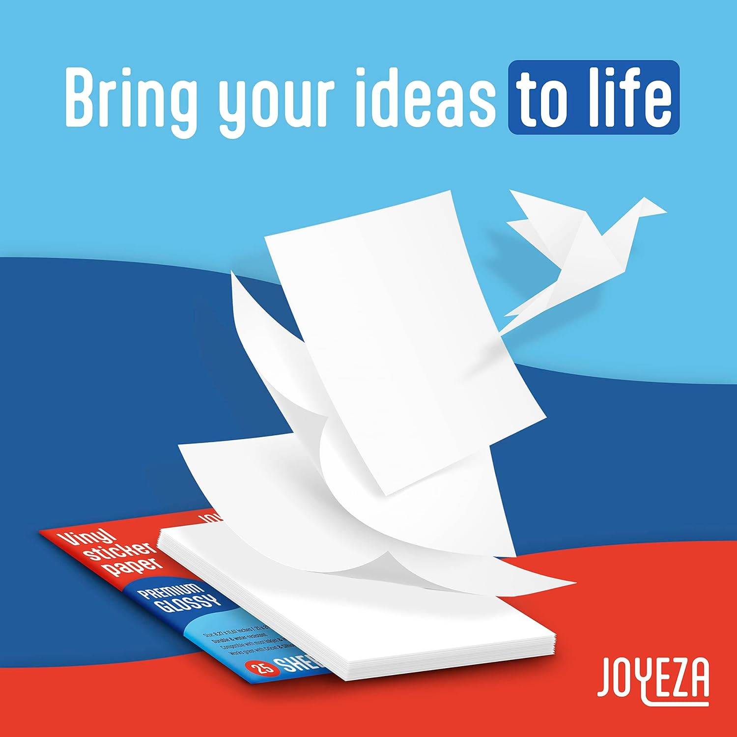 Premium Printable Vinyl Sticker Paper for Inkjet Printer – 25 Sheets Glossy Whit