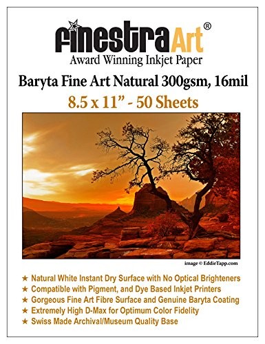 8.5″ X 11″ Baryta Fine Art Natural Inkjet Paper – 50 Sheets