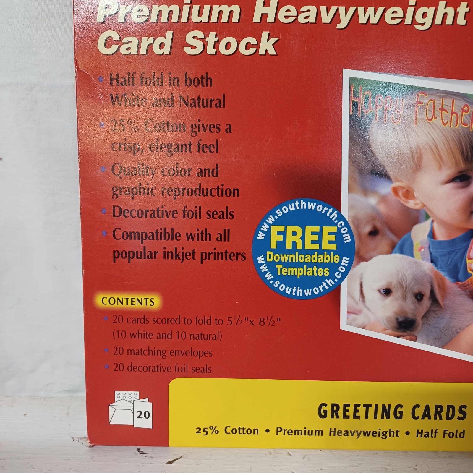 Southworth Greeting Cards & Envelopes White & Natural 25% Cotton Ink Jet Printer