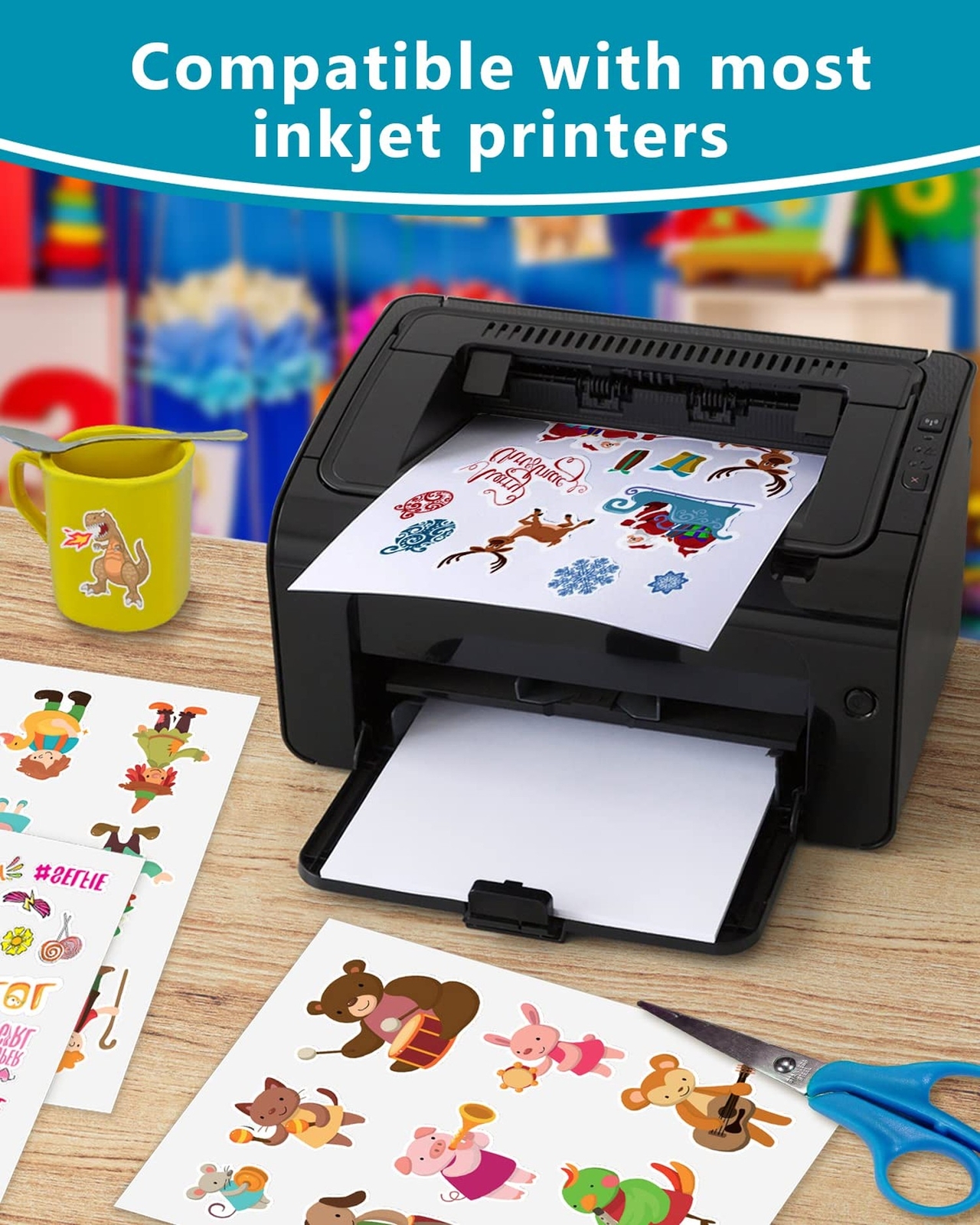 QYH Premium Printable Vinyl for Inkjet Printer-20 Matte Sticker Paper Waterpr…
