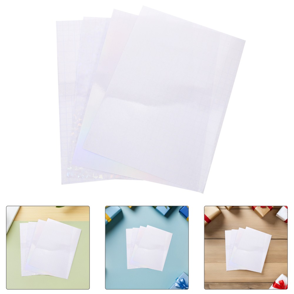 40 Sheets Holographic Laser Stickers Paper Film Printable Adhesive Clear