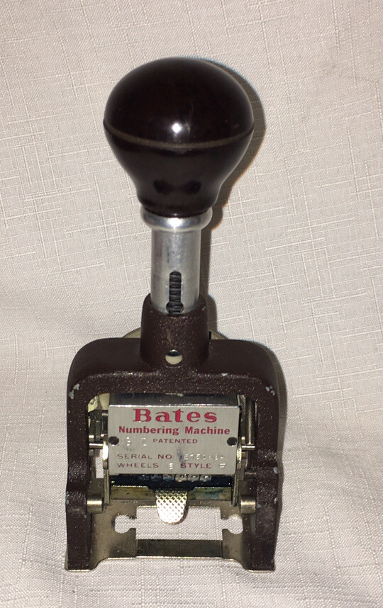 VTG Bates Multiple Movement Numbering Machine, Six Wheels, Re-Inkable, Size E