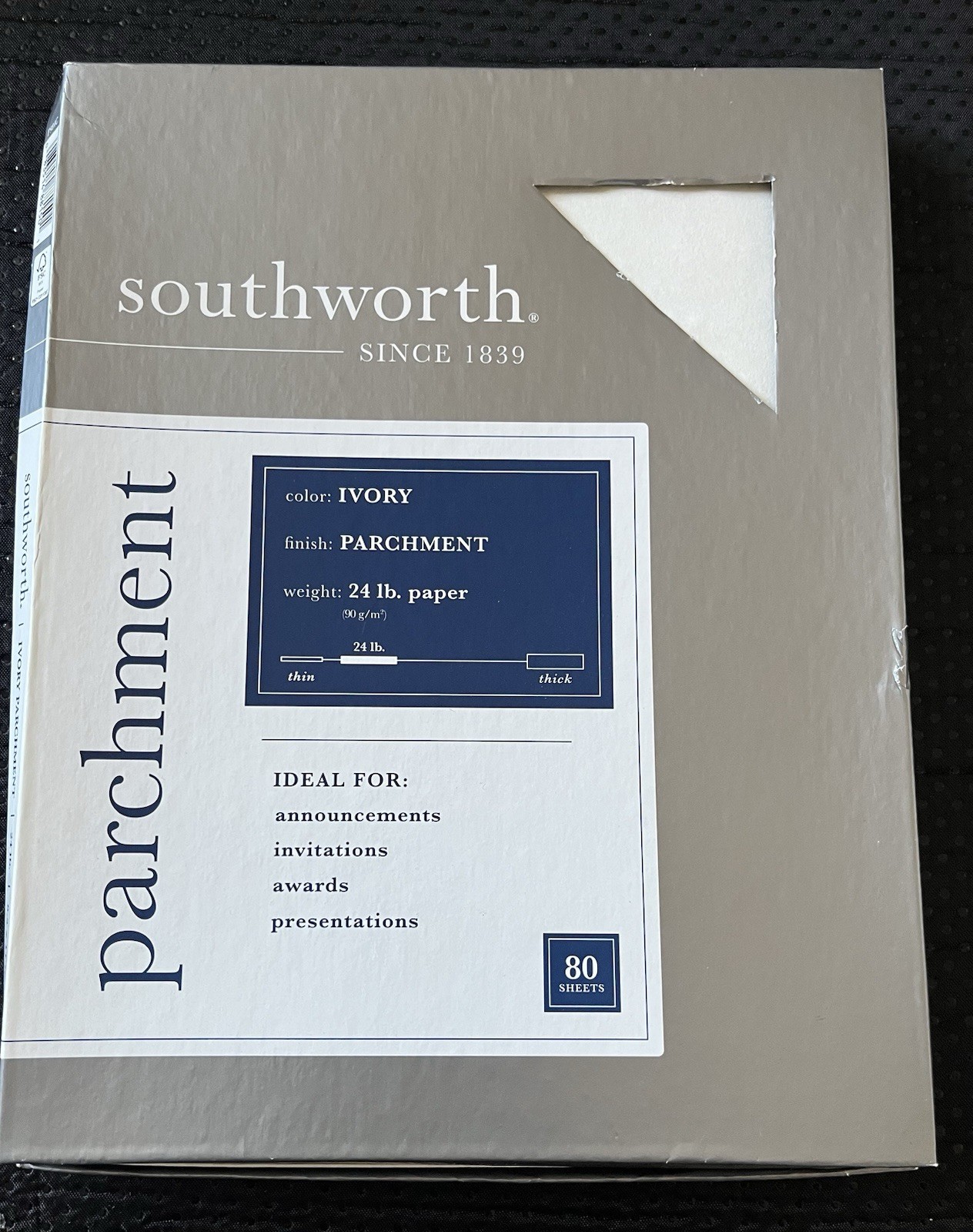 Southworth 564C 25% Cotton Linen Business Paper Ivory 24 los. 8-1/2 x 11 80/Box