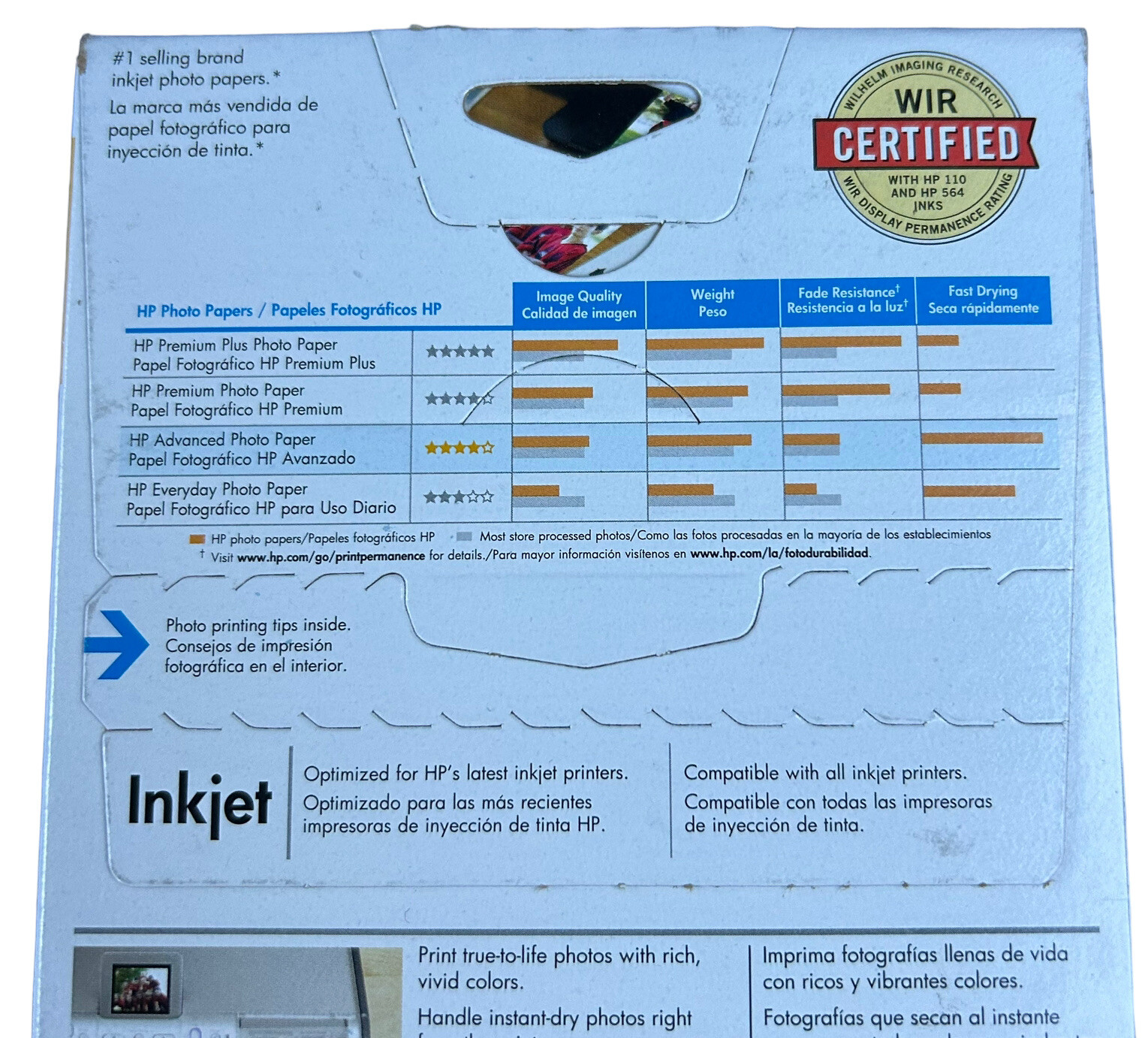 HP Advanced Photo Paper 4”x6” Glossy 100 Sheets Use with Ink Jet NOS