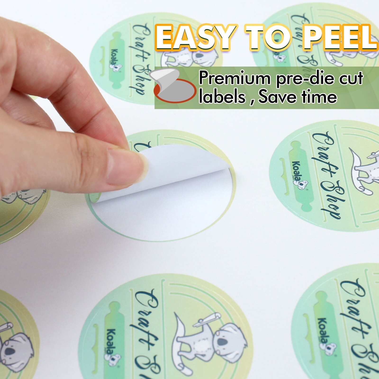 Lot Koala 2 In Round Label Pearl Glossy Sticker Paper for Printers, Circle Label