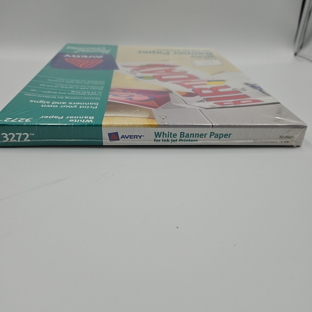 Avery 3272 White Banner Paper for Ink Jet Printers 11×8.5 80 sheets Vtg Sealed