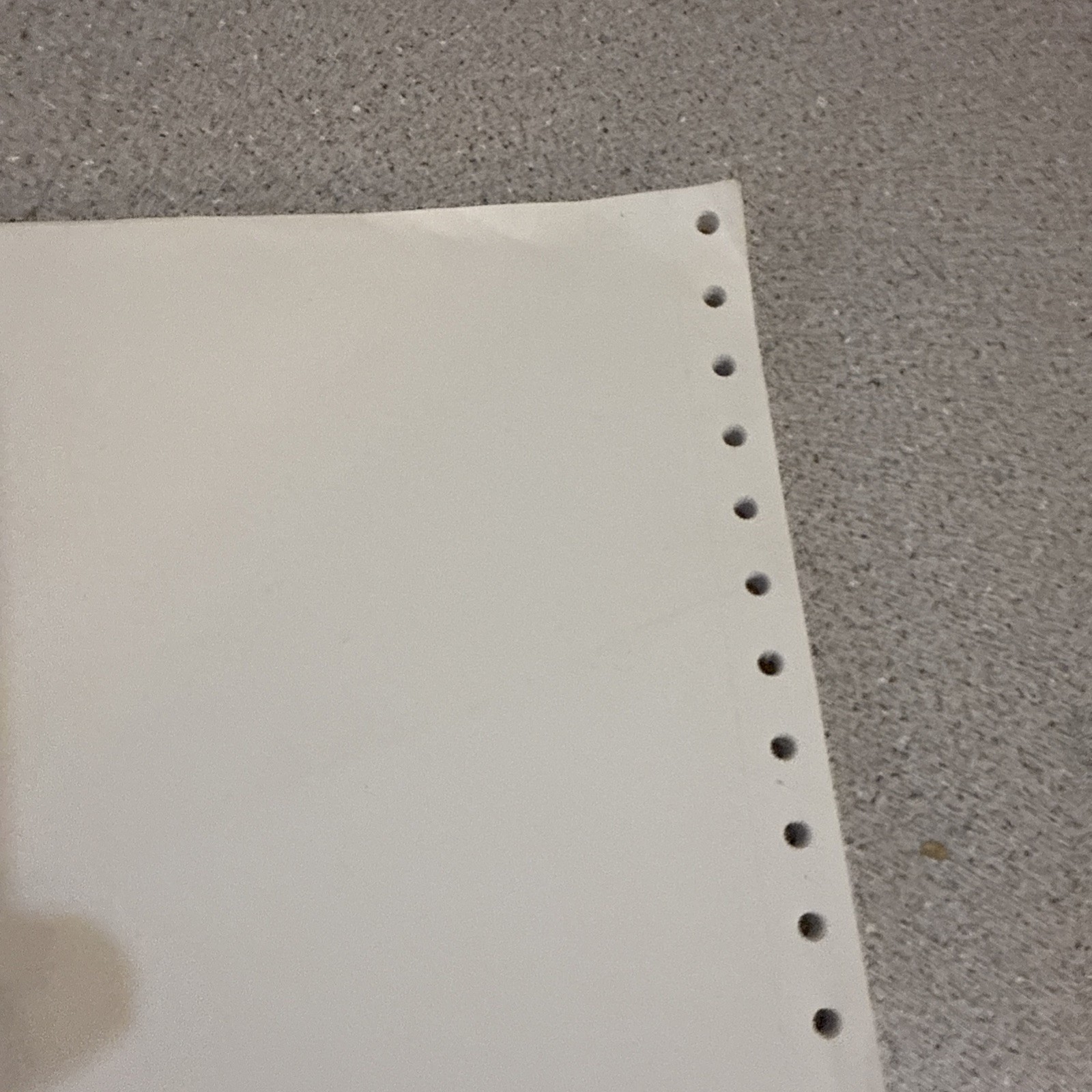 Continuous Dot Matrix Vintage Printer Paper Tractor Feed 50 Sheets 8.5 x 11 NOS