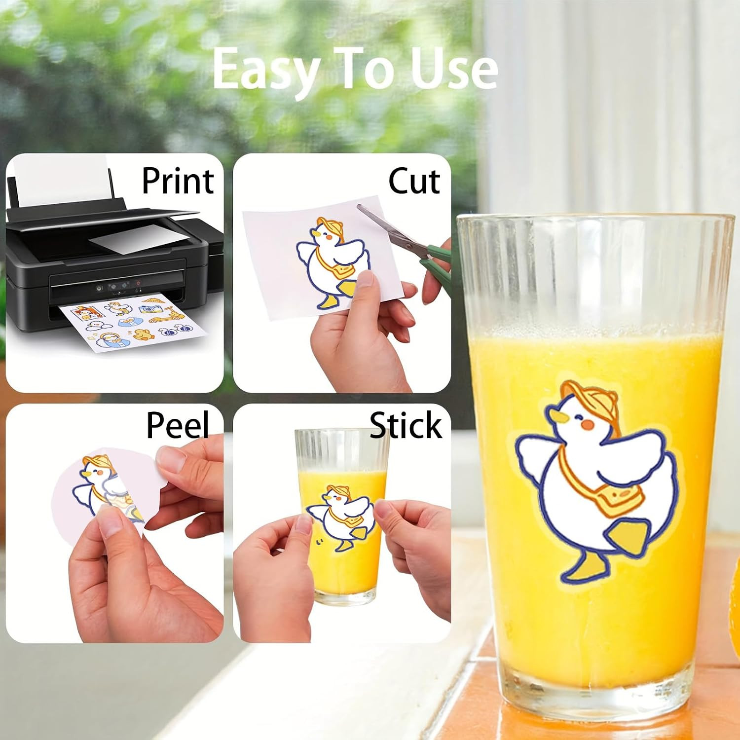 Clear Sticker Paper for Inkjet Printer (20 Sheets) – Transparent Glossy 8.5 X 11