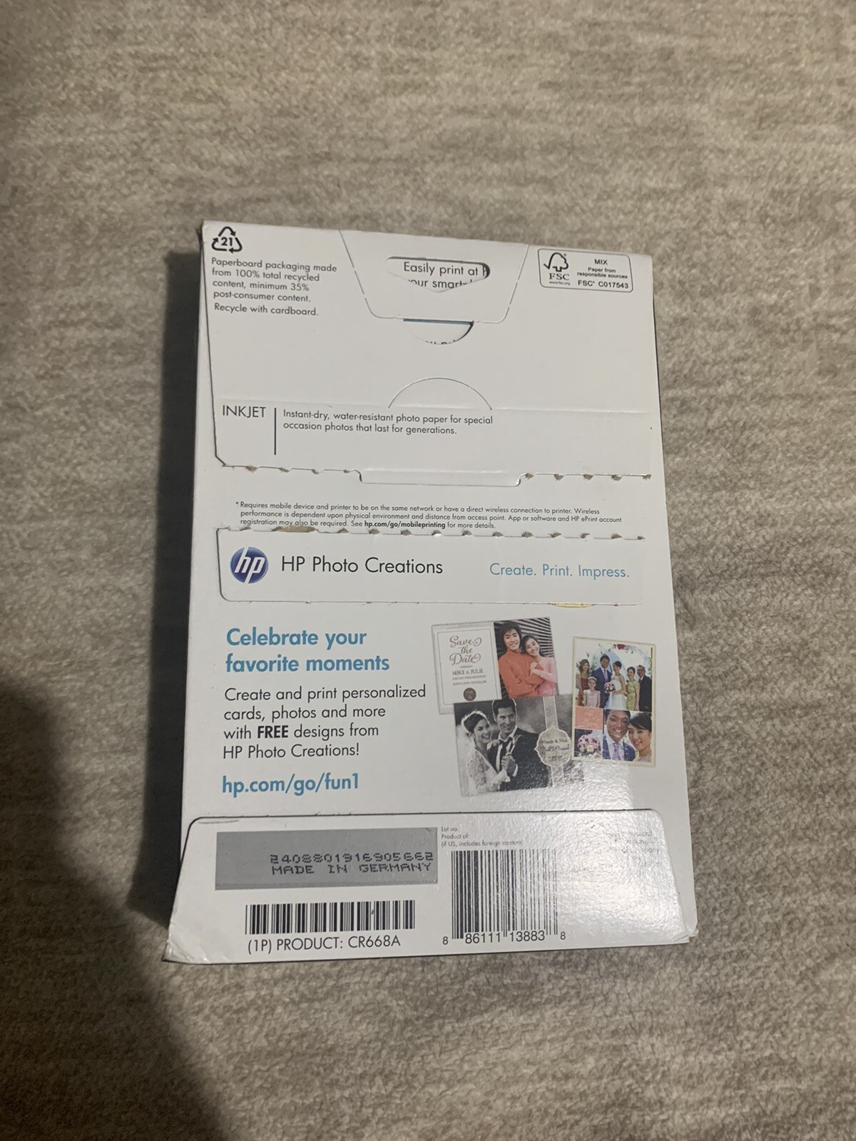 HP Premium Plus 4×6″ Photo Glossy Inkjet Paper Around A 100 Sheets