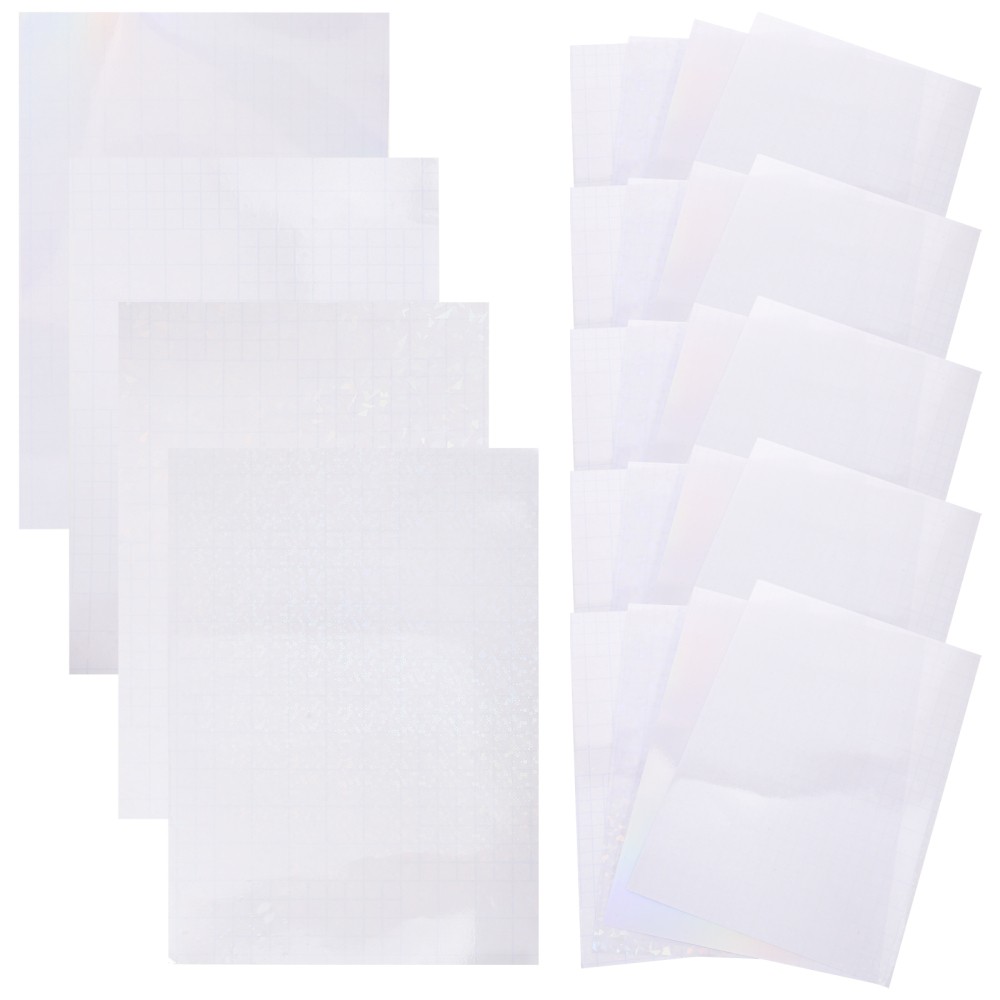 40 Sheets Holographic Laser Stickers Cold Laminated Papers Adhesive