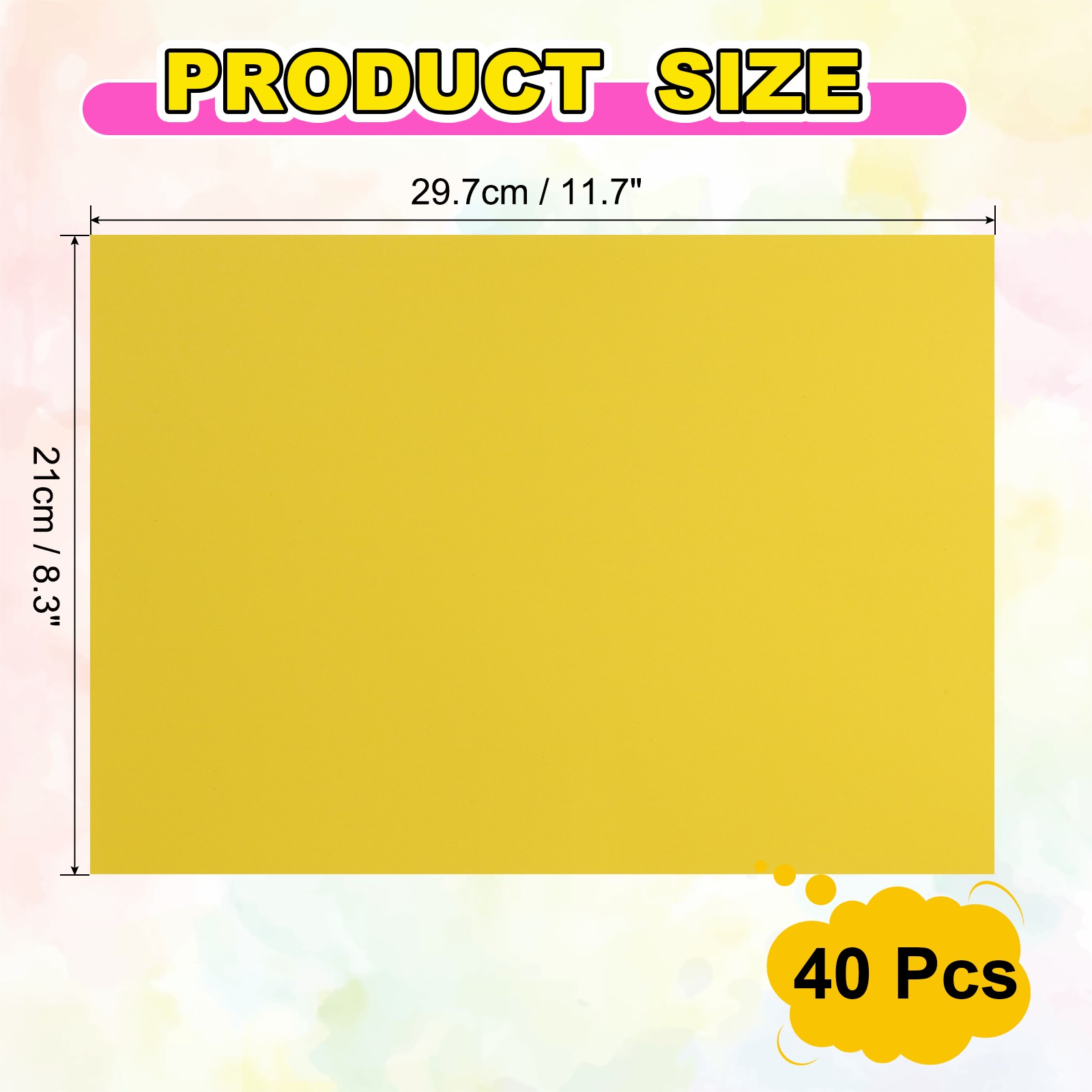 40 Sheets A4 Label Stickers for Shipping, Yellow, for Full Sheet Label