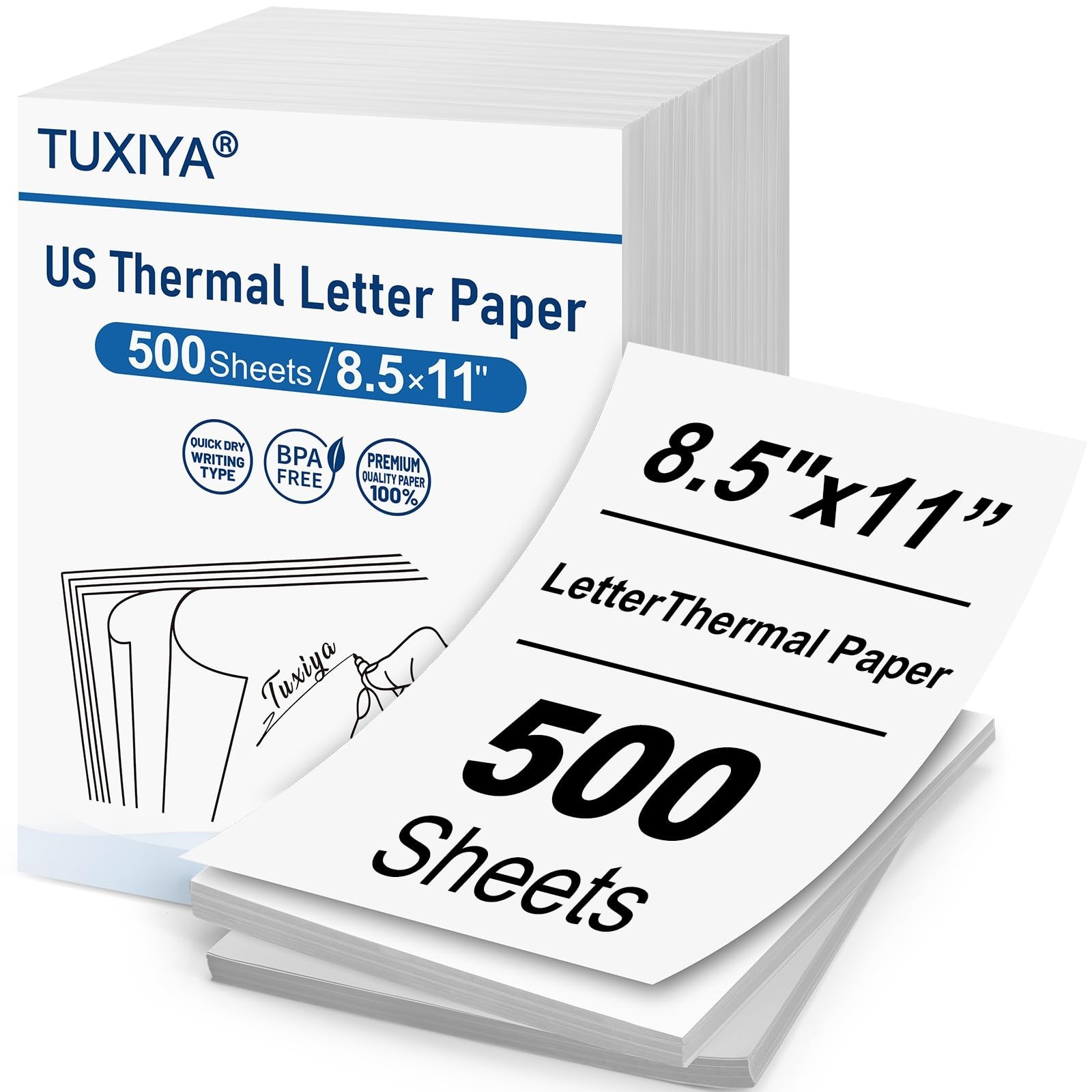 500 Sheets Thermal Printer Paper 8.5″x11″ BPA-Free, US Letter Size, Compatible w