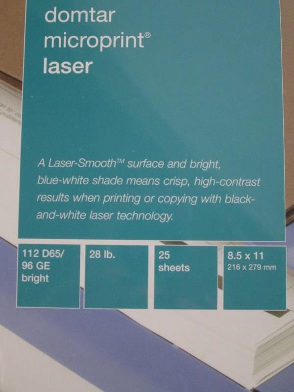 8 Sealed Packages Domtar Microprint Coated Laser Paper – Various Weight Covers