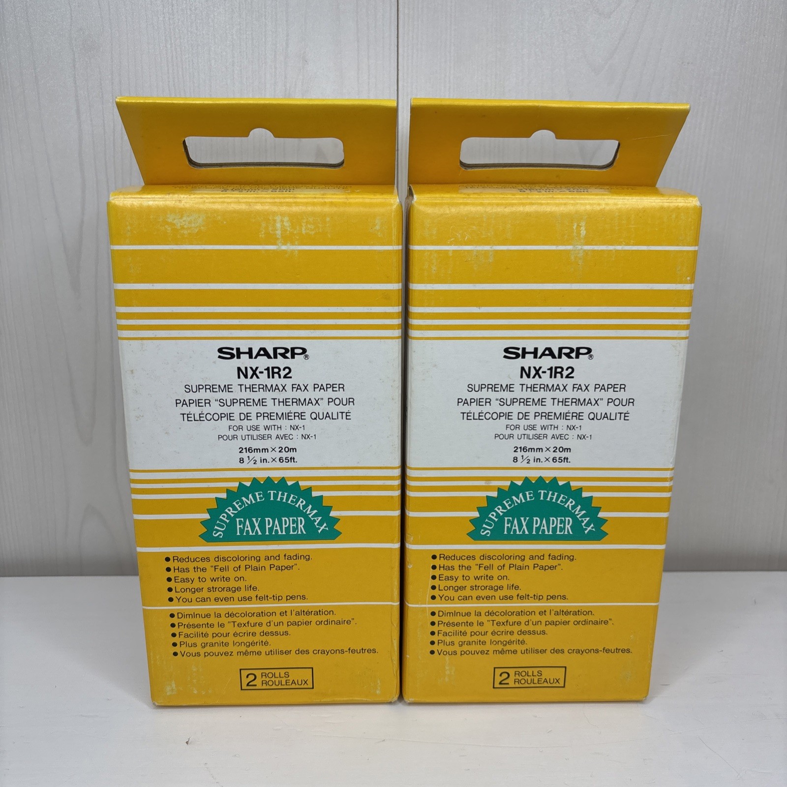 SHARP MX-1R2 Supreme Thermax Fax Paper, 2 Boxes (4 Rolls), 8-1/2″ x 65FT / NOS