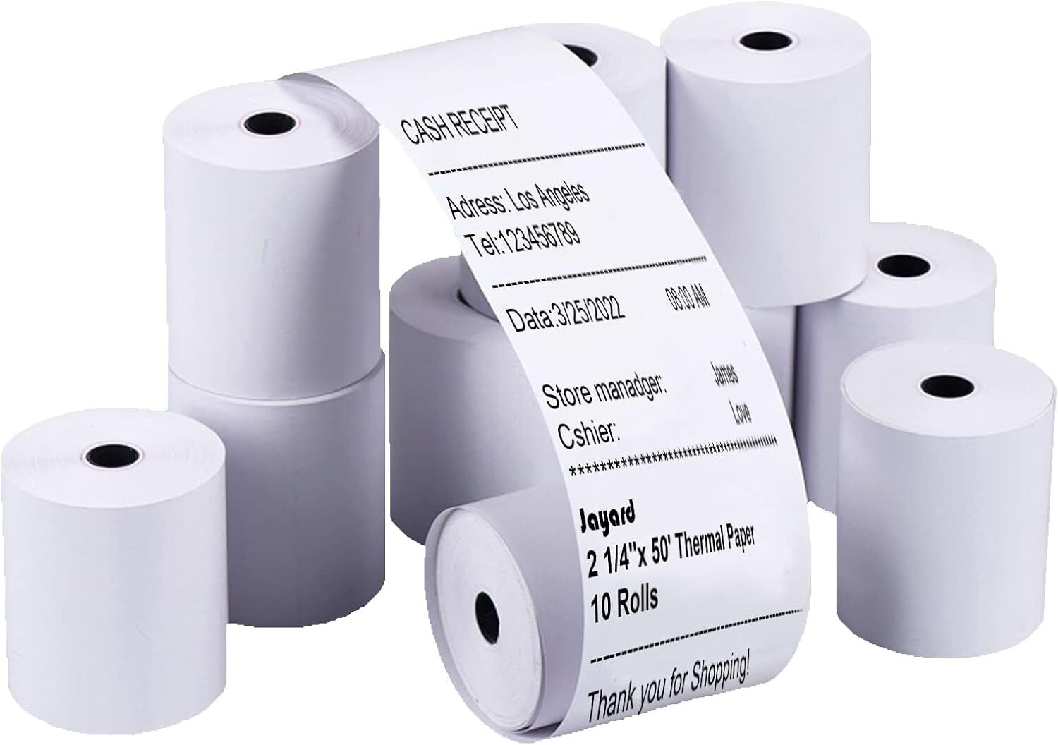 Jayard 3-1/8”x119′ Thermal Paper Rolls for Credit Card – Cash 3-1/8″ X 119′