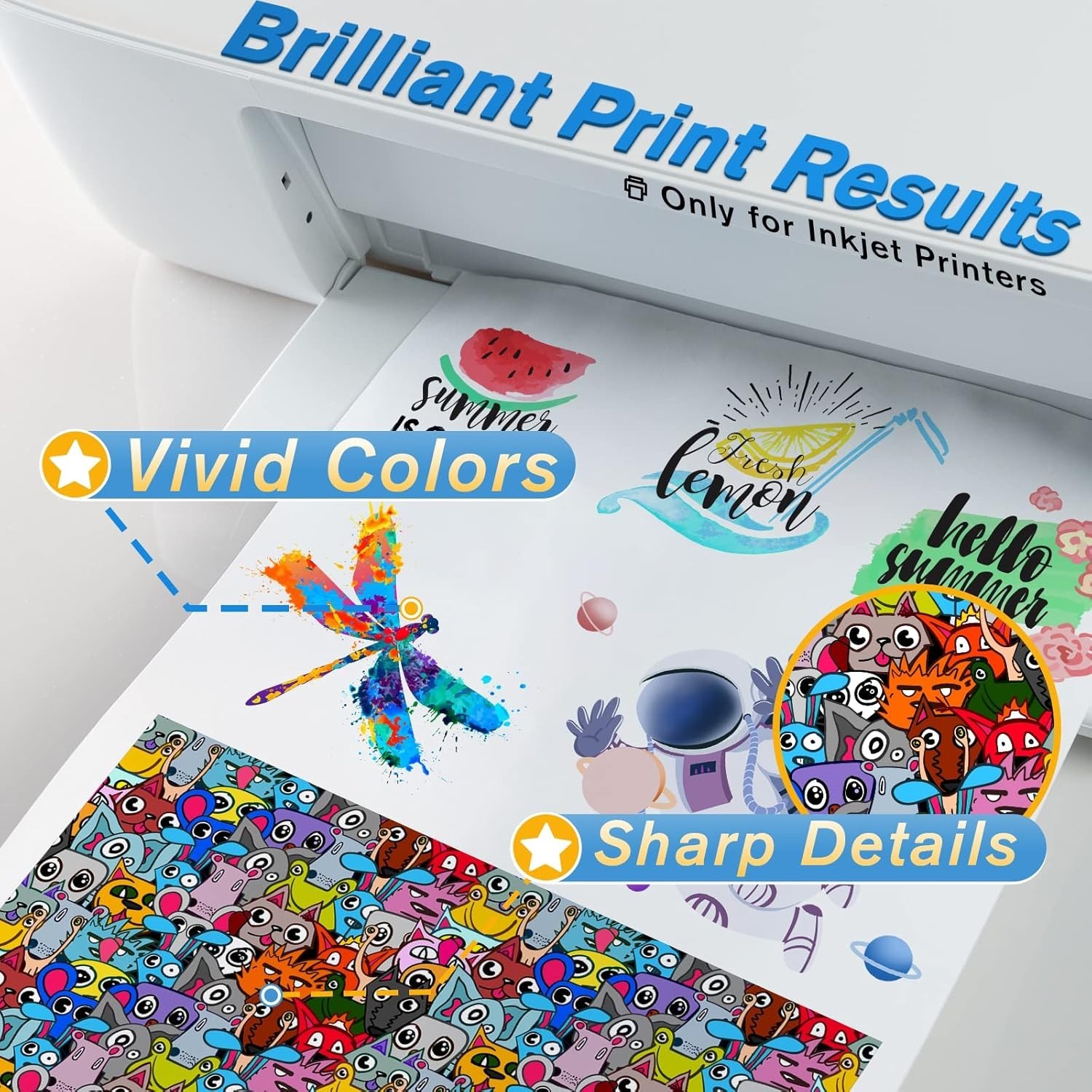 Waterslide Decal Paper Inkjet CLEAR 20 Sheets 8.5×11 Water Slide Transfer
