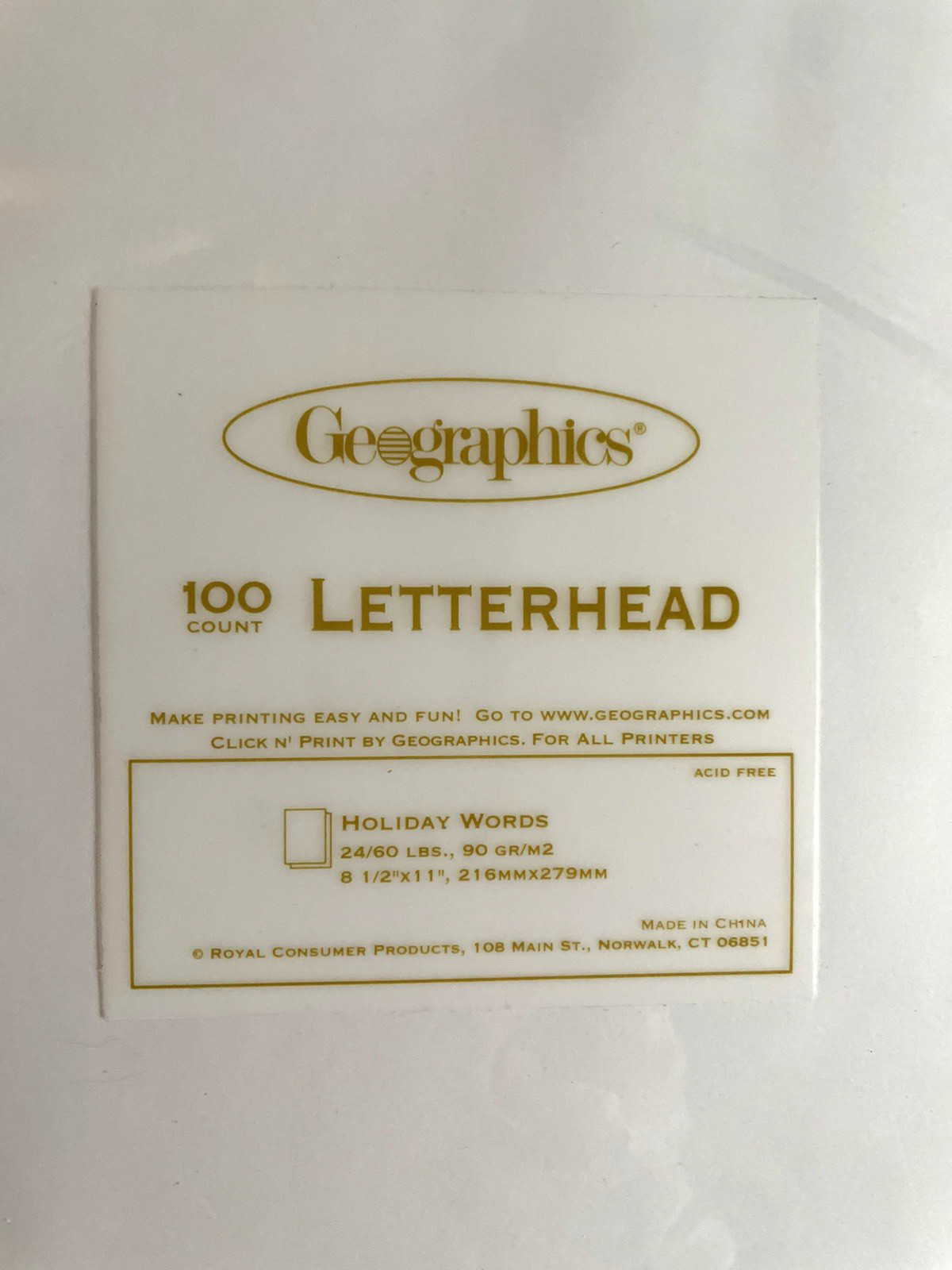 Christmas Geographics Letterhead Paper Holiday Words 100 Count 8 1/2″ x 11″