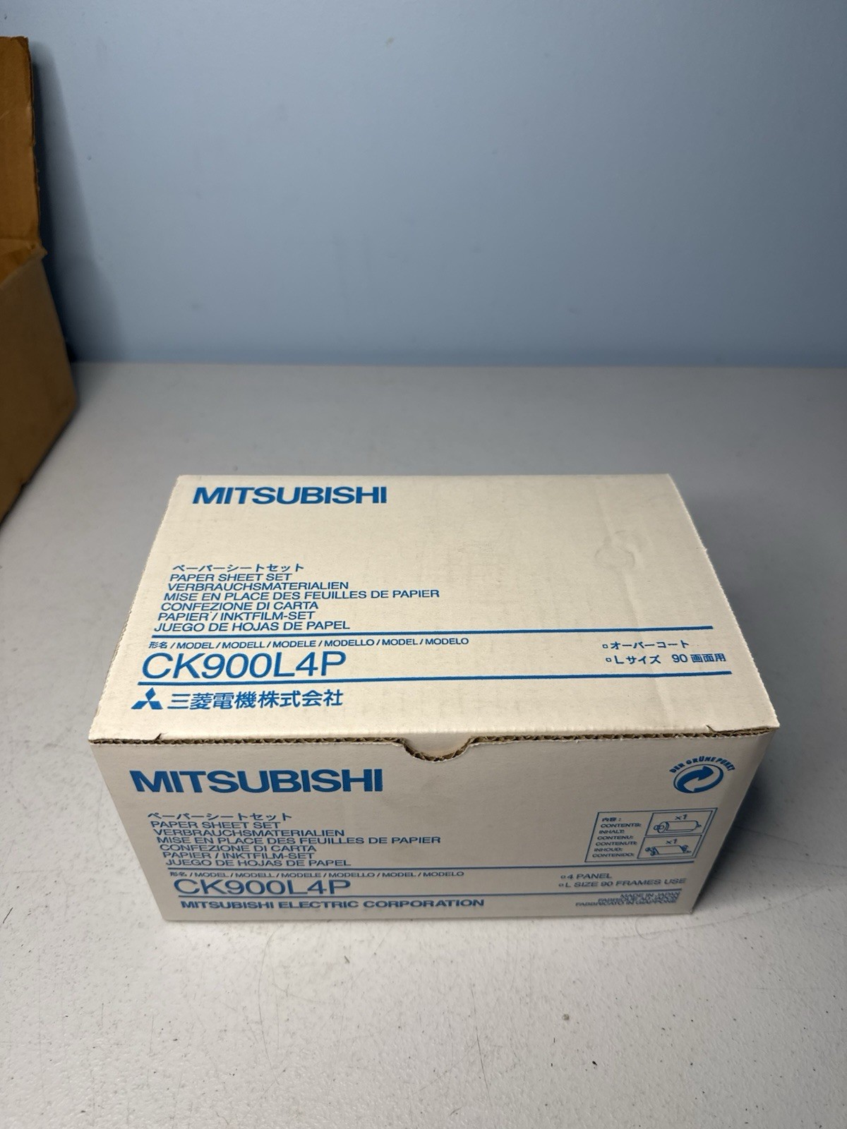 Mitsubishi Paper Sheet Set CK900L4P Dye Sub Ribbon and Media CP-900 New
