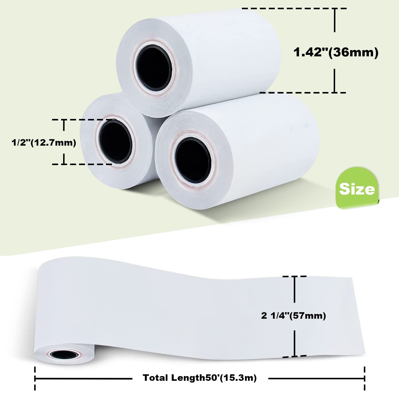MFLABEL 2-1/4″ x 50′ Thermal Paper Rolls – 100 Bulk 2 1/4″ x 50′, White