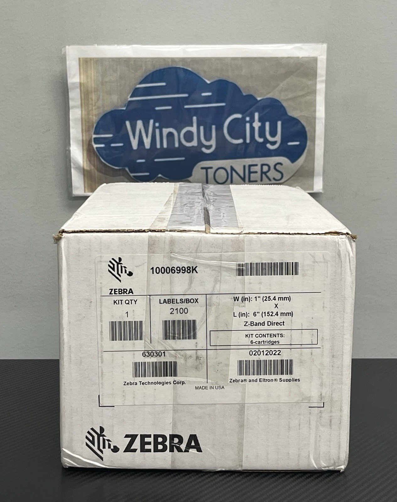 Zebra 1″ x 6″ Z-Band Direct Wristband Case 6 Cartridges – 10006998K – Sealed New