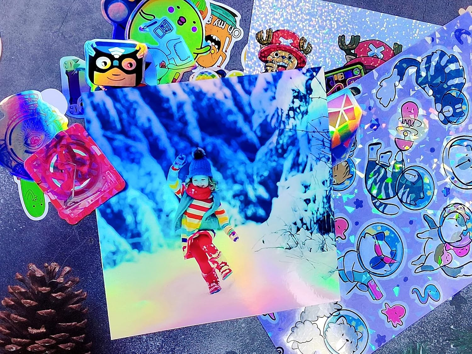 30 Sheets Holographic Printable Sticker Paper 8.25 x 11.7 inch Waterproof Sti…