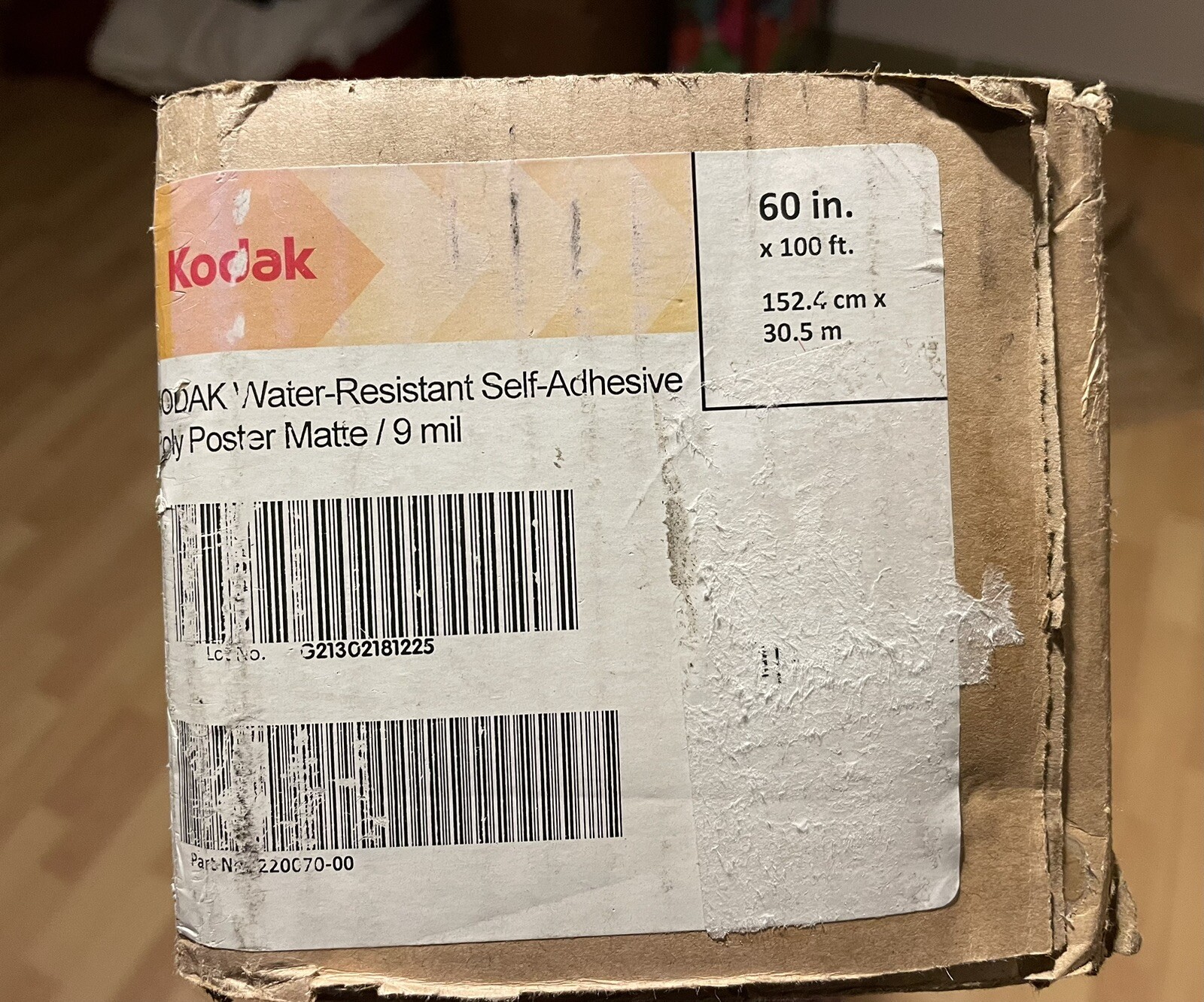 Kodak Water-Resistant Self-Adhesive Poly Poster, Matte, 60″ x 100′ – Open Box