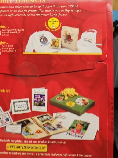 22 Avery Fabric Transfers Inkjet Printers 8 1/2 x 11 White 12 Packs 264 Pieces