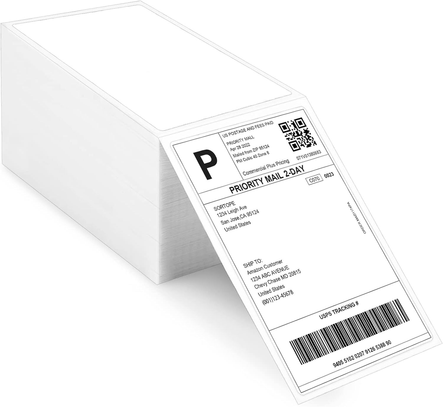 2000PCS 4×6″ Fan-Fold Direct Thermal Shipping Paper Address Label Sticker Paper