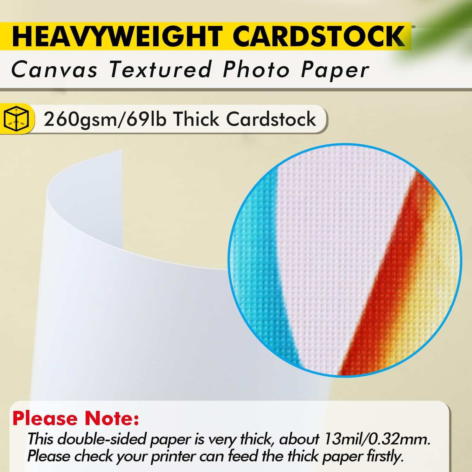 Koala Thick Canvas Textured Double-sided Printer Paper 8.5X11 69LB 50sheets 2…