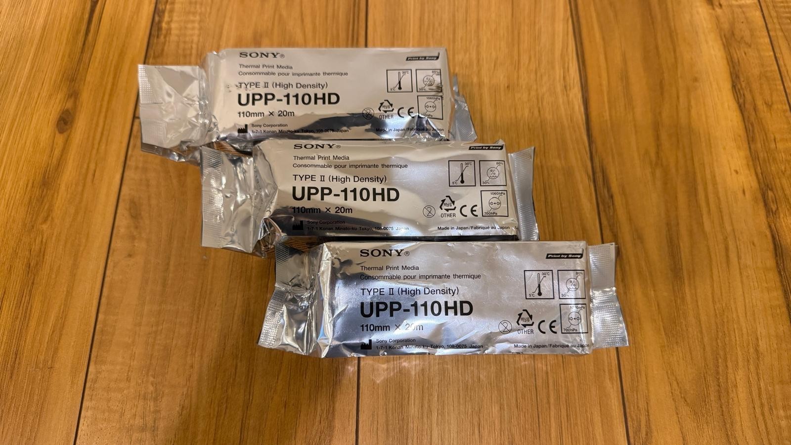 NEW Genuine/OEM SONY UPP-110HD Thermal Print Media -LOT of 3 ROLLS-