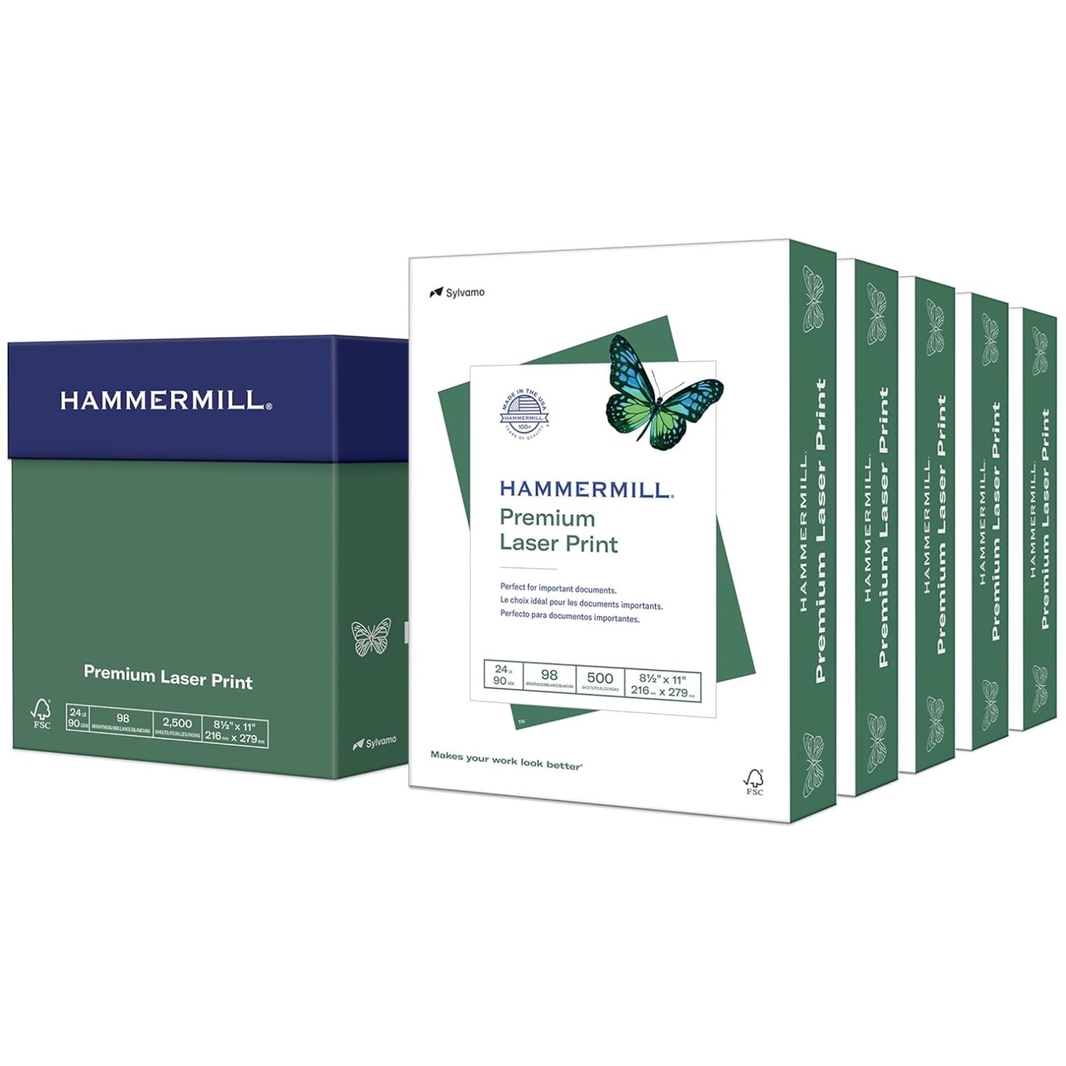Heavyweight 24 lb Printer Paper – 5 Ream Pack, 98 Bright