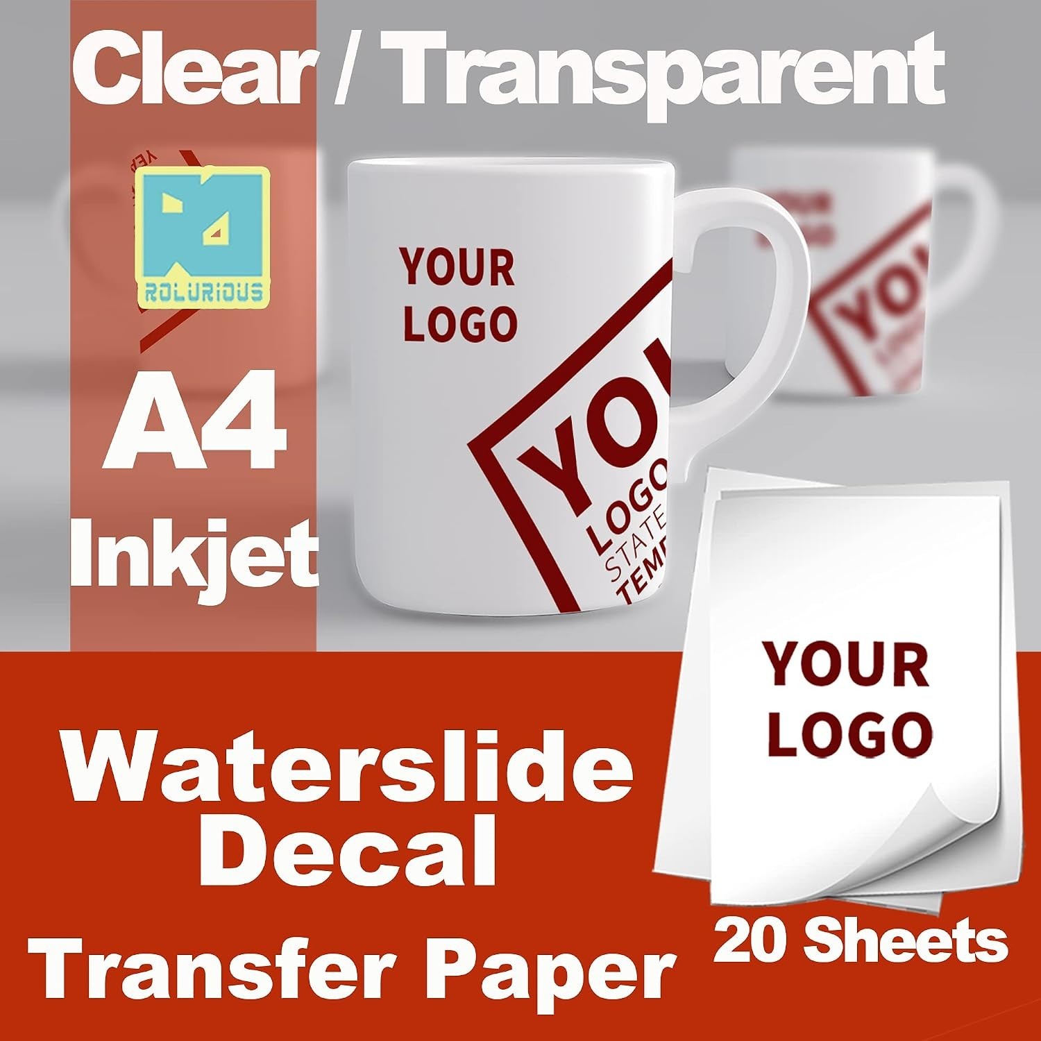 Waterslide Decal Paper for Inkjet Printers Only, Clear Transparent Water Slid…