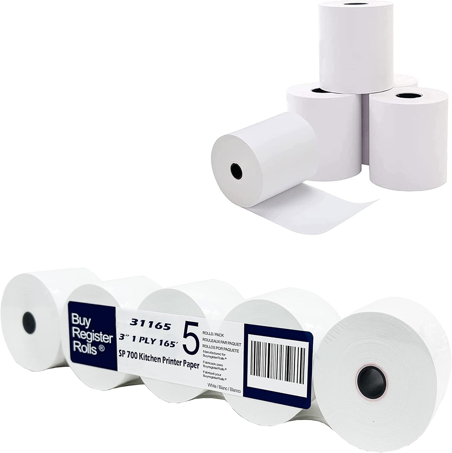 Star SP700 Kitchen Printer Paper (5 Rolls) 3″ x 165′ 1-Ply 5 ROLLS, Black