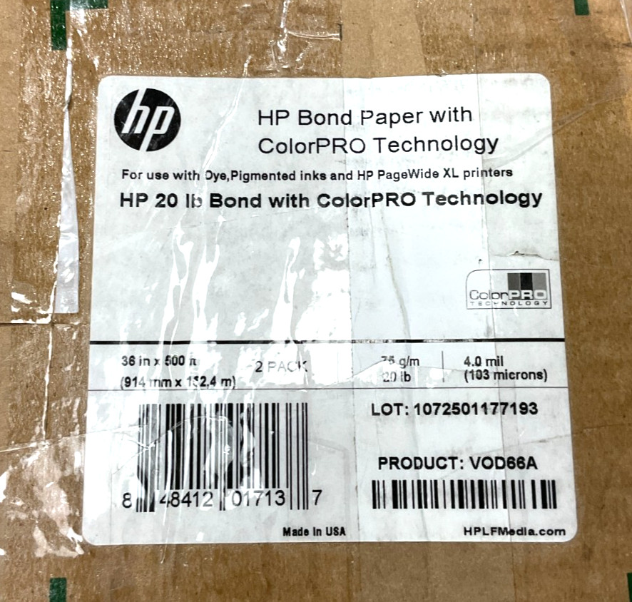 HP 20 LB BOND WITH COLORPRO TECHNOLOGY 2 PACK V0D66A 🇺🇸✨🇺🇸✨ NEW! SEALED!