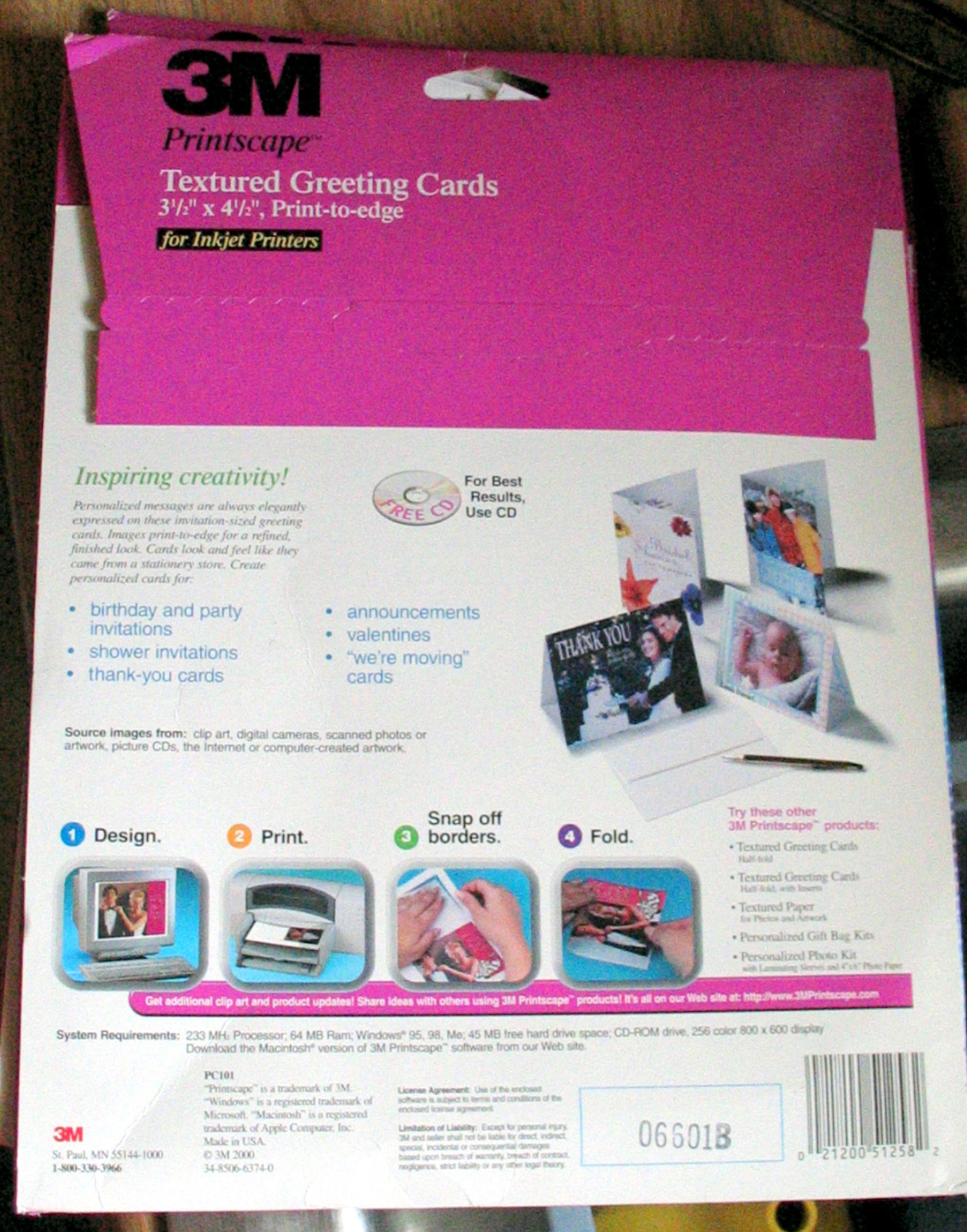 3M Textured Greeting Cards print edge to edge with envelopes