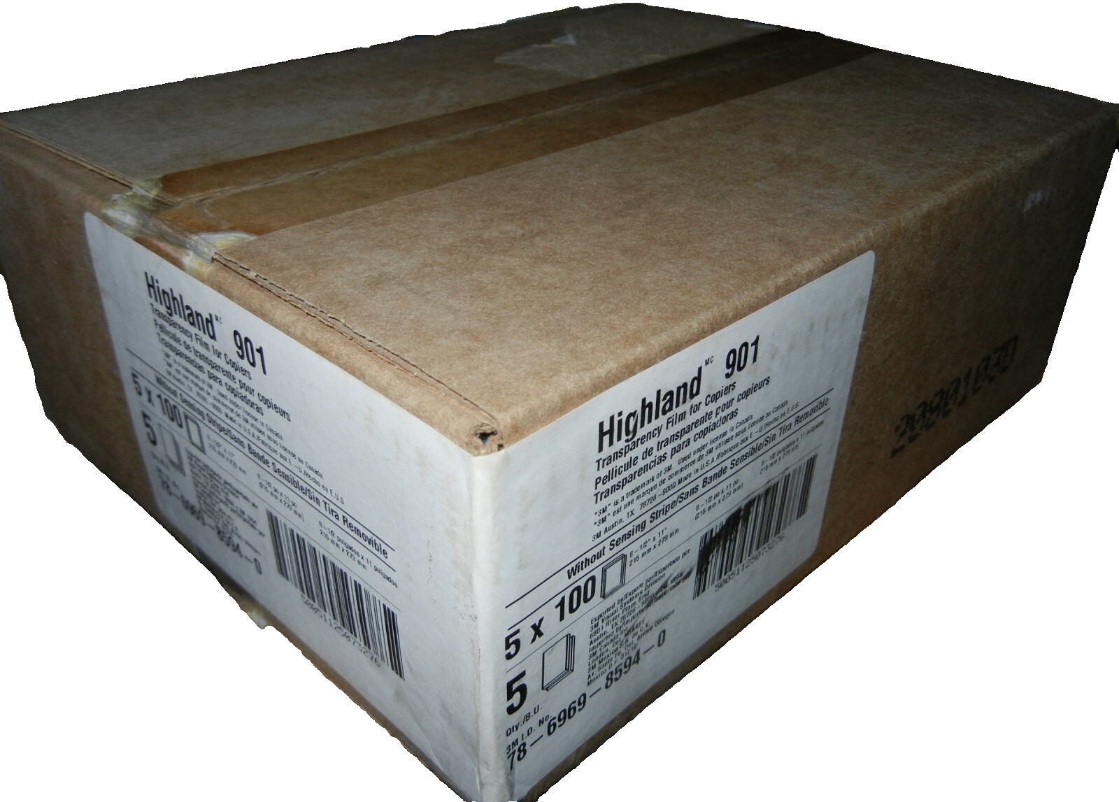 5 Lot HIGHLAND 901 Transparency Film For Copiers – 100 Sheets per box NEW!