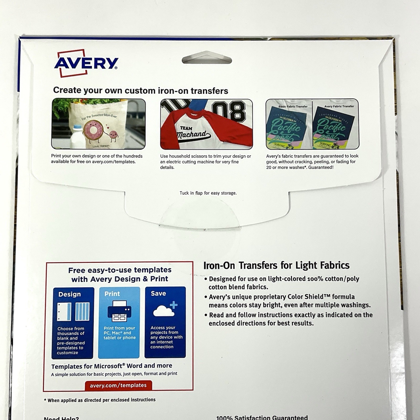 Avery 3271 Iron-On Ink Jet T-Shirt Transfers 6 Sheets LIGHT 8.5″ x 11″ SEALED