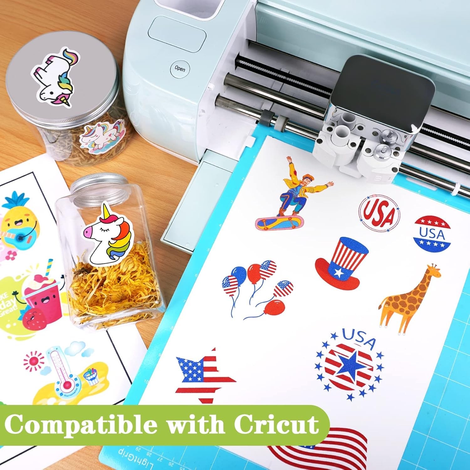 Premium Printable Vinyl for Inkjet Printer Sticker Papers 200 Matte 8.5’’x11’…